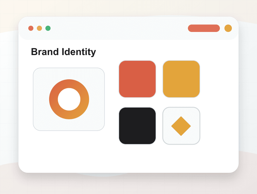 Brand identity system with logo, color palette, and collateral
